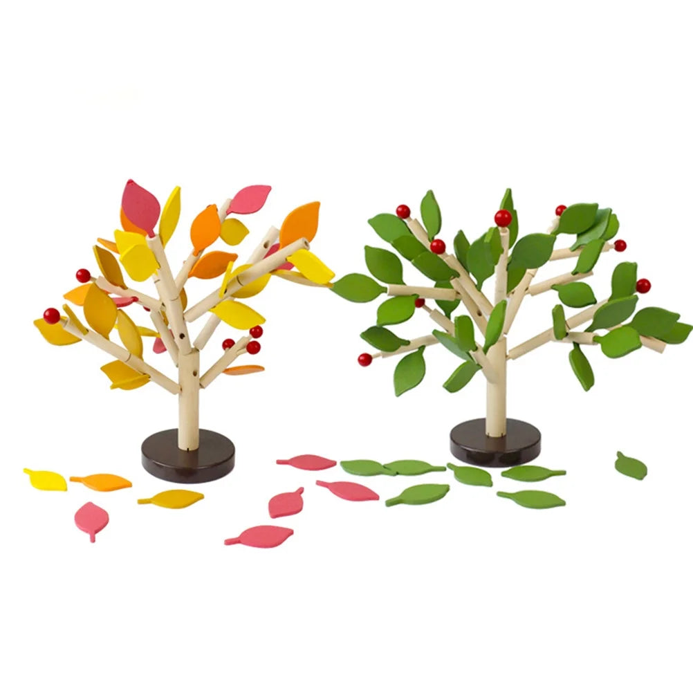 Creative Wooden Tree Blocks Building Set Toy (Yellow) Y961