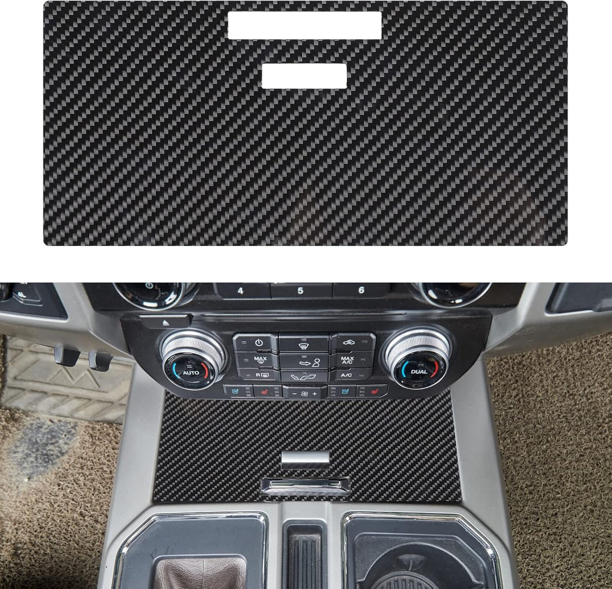 Console Front Gear Shift Storage Box Cover Trim Sticker Pack of 2 V837
