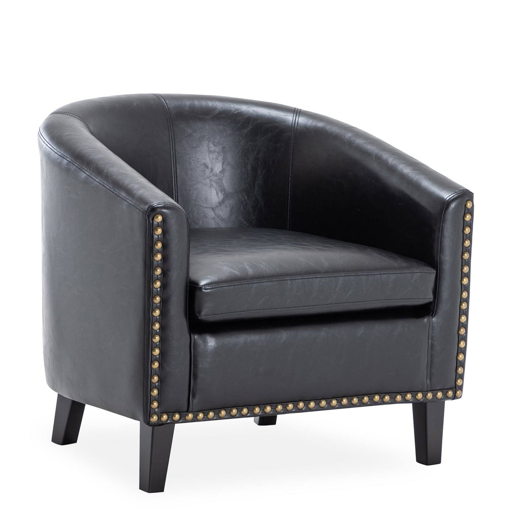 Beige Fabric Barrel Chair Y799