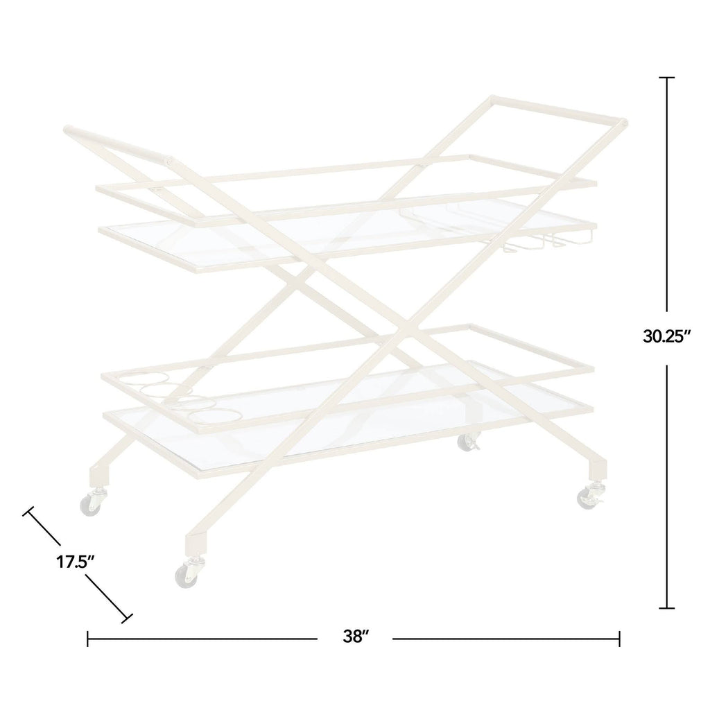 Gold Geometric Metal Bar Cart F861962