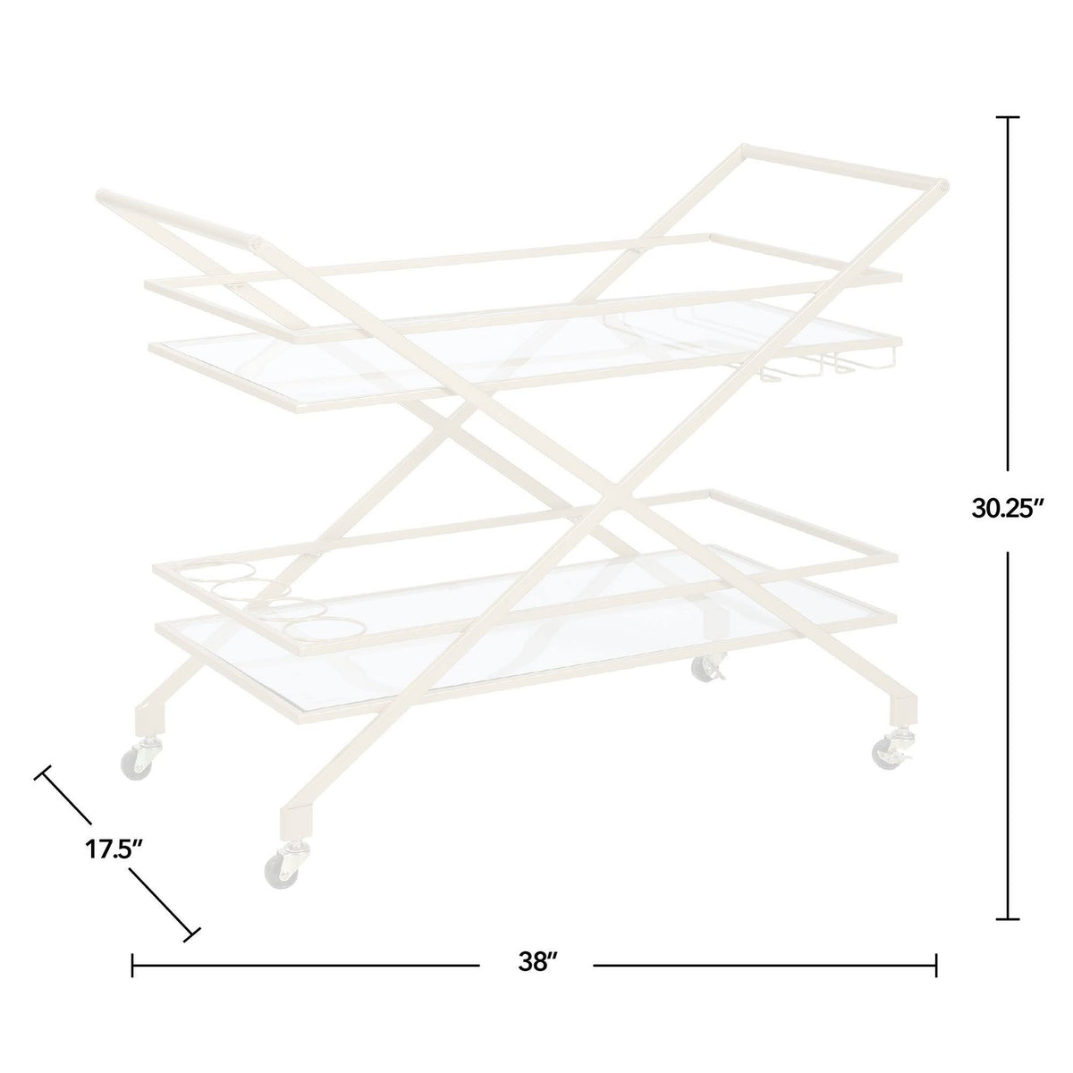 Gold Geometric Metal Bar Cart F861962