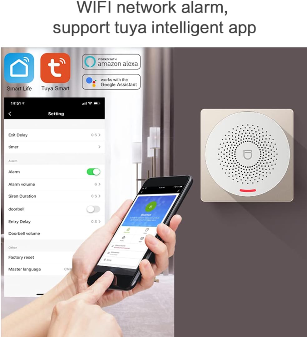 8 Pieces Smart Home Security System Kit with Alarm Siren, Door Window Sensor, Remote S458