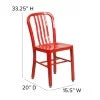 18 Inch Red Galvanized Steel Dining Chair T6382