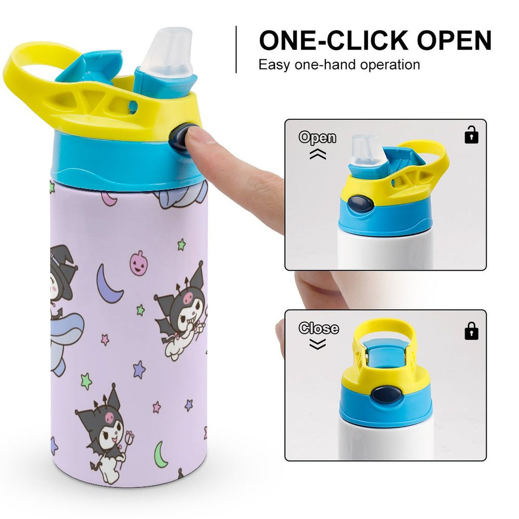 Children's Vacuum Insulated Stainless Steel Water Bottle With Straw H43074
