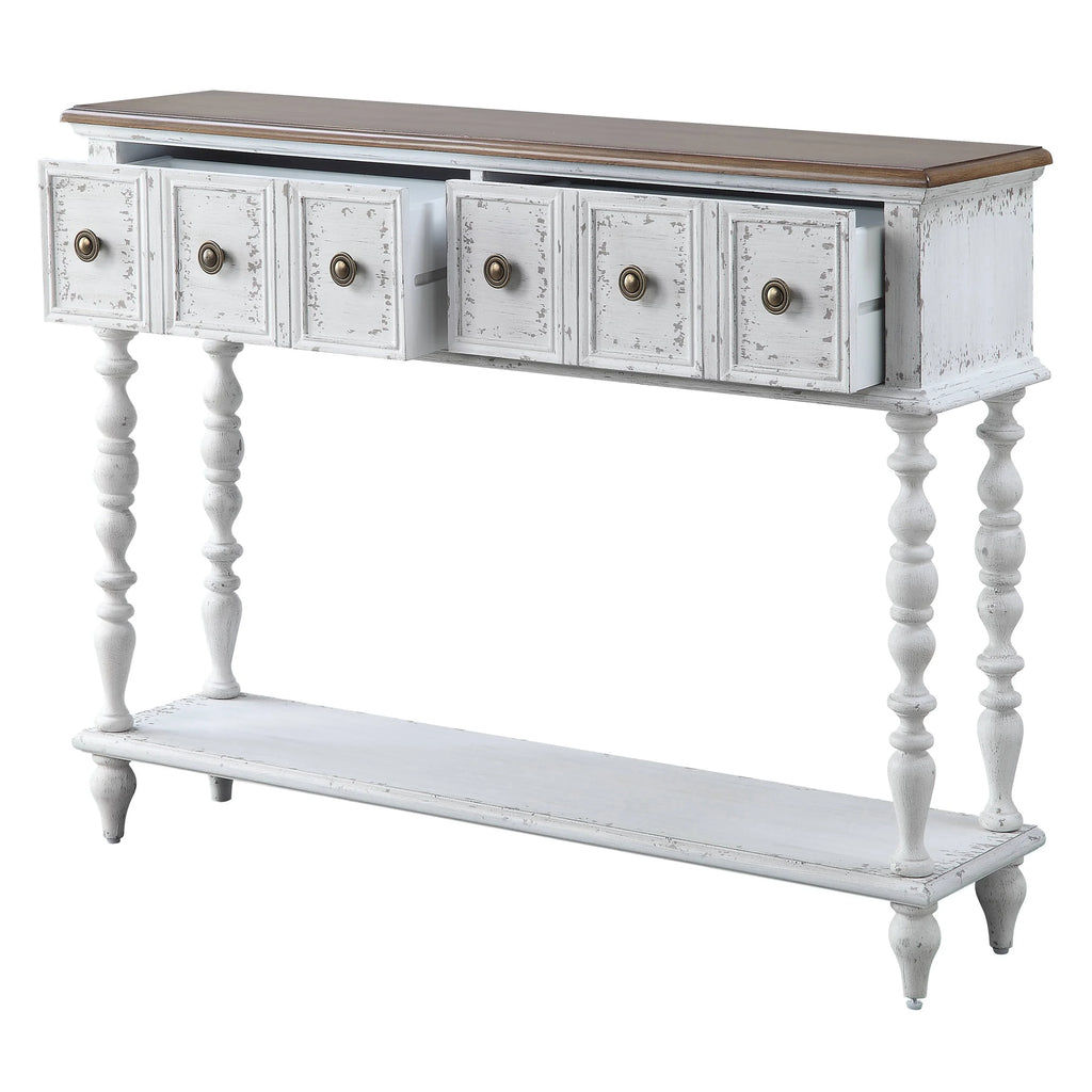 Dark Charcoal and Antique White Console Table R6312