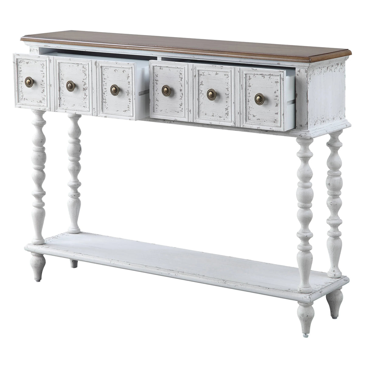 Dark Charcoal and Antique White Console Table R6312