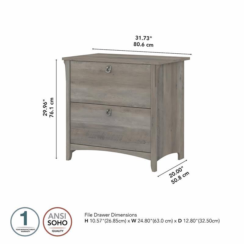 2 Drawer File Cabinet in Driftwood Gray V634009