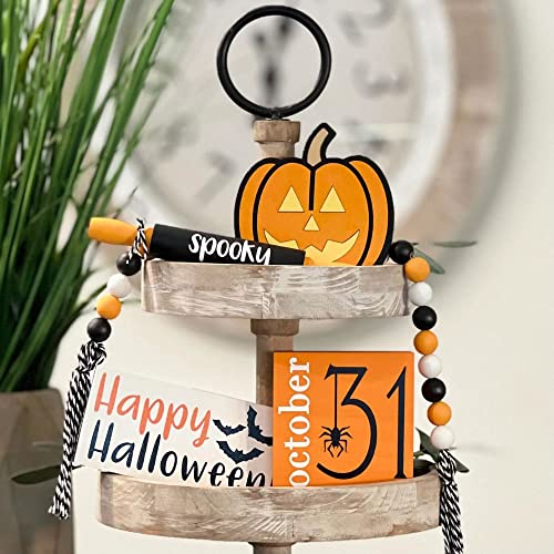 7 Pcs Halloween Themed Tiered Tray Decor Set X561