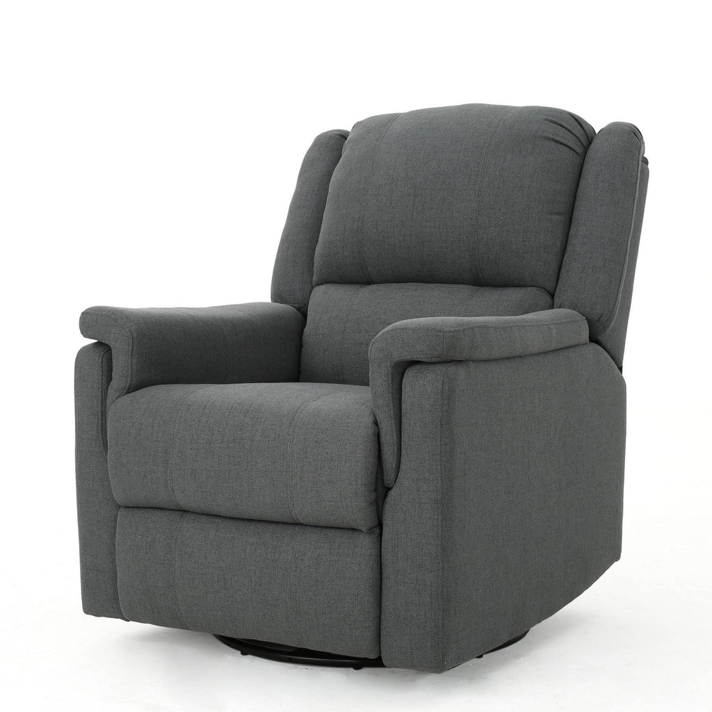 Gray Fabric Swivel Gliding Recliner Q285616