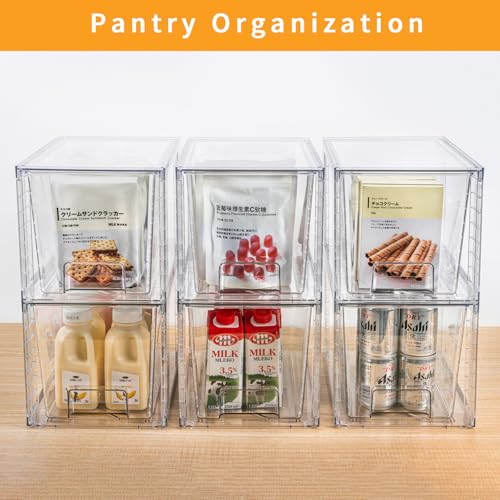 Clear Stackable Kitchen Storage Drawers with Handles D37079