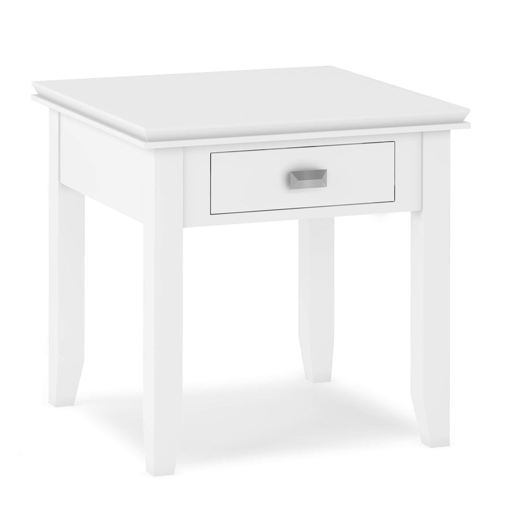 Solid Wood End Table in White S306