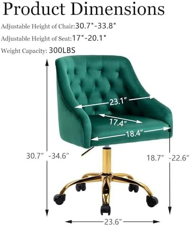 Velvet Office Chairs with Wheels Swivel Adjustable White J644