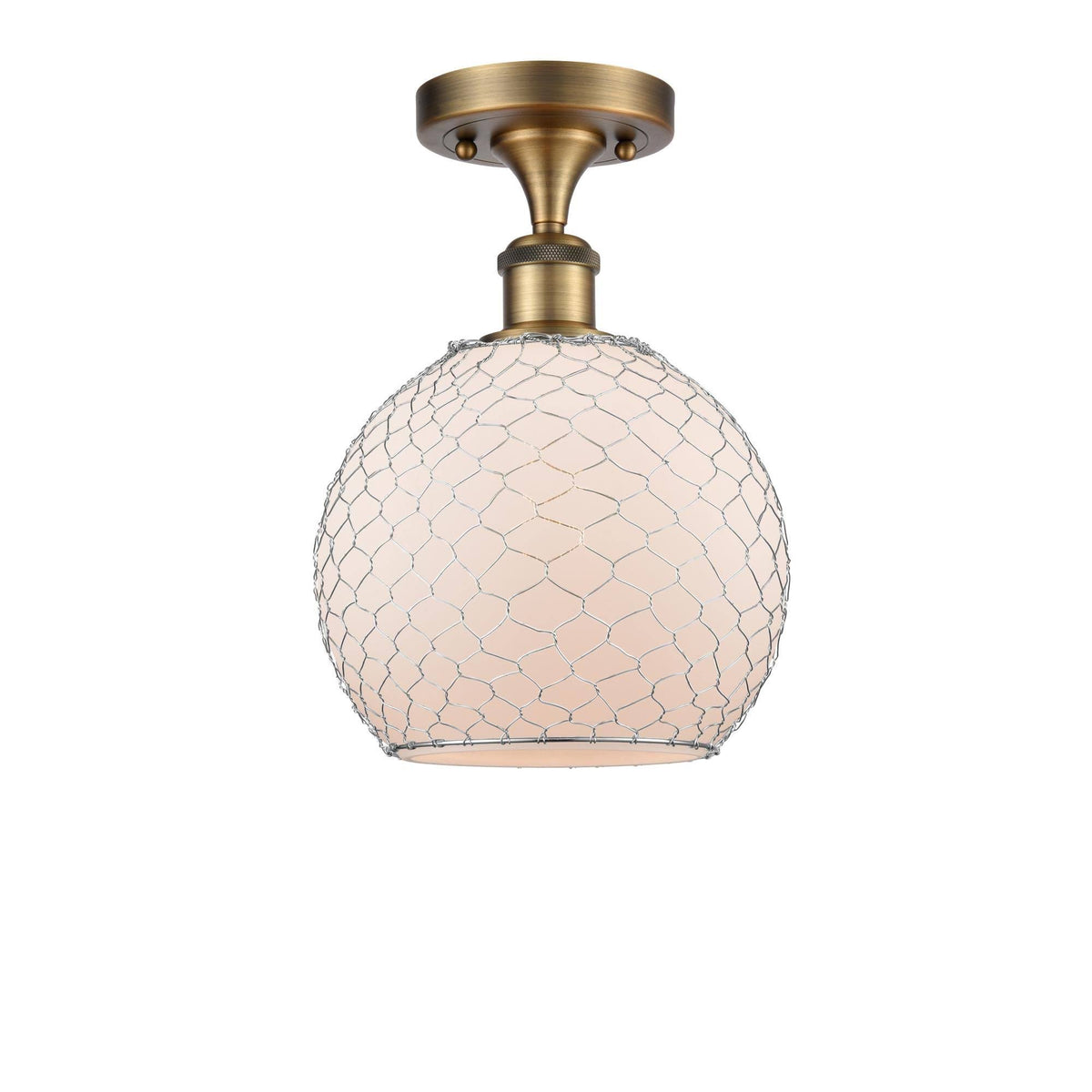 Farmhouse Chicken Wire 1 Light Semi-Flush Mount S6736