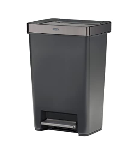 Charcoal 12.4 Gallon Stainless Steel Step-On Trash Can V175375