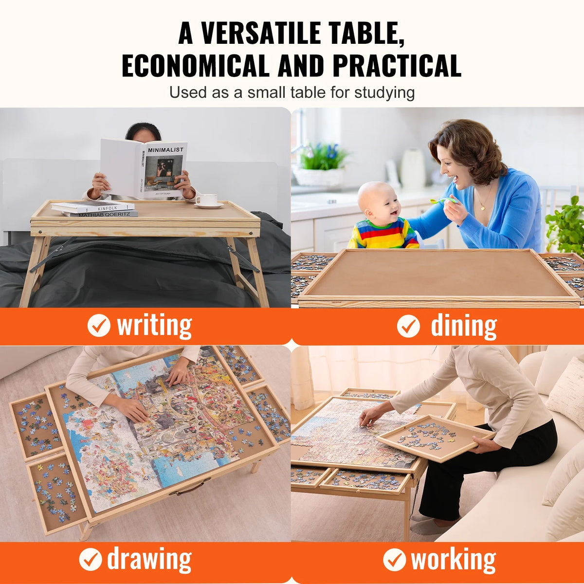 1500 Piece Folding Puzzle Board with 4 Drawers Q5340