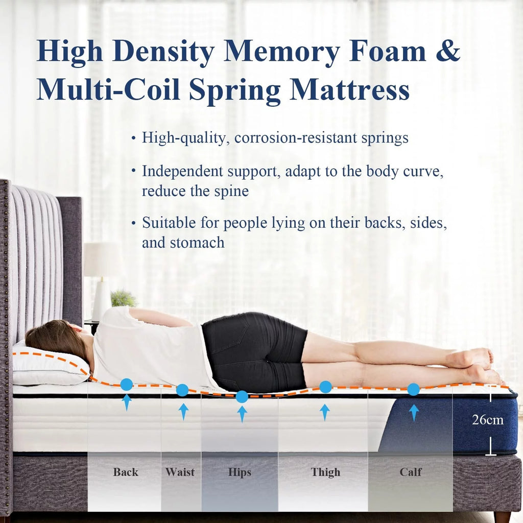 Queen Size 10 Inch Memory Foam Innerspring Mattress K154206