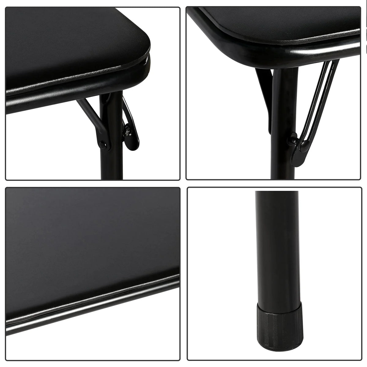 Black 5-Piece Folding Table and Chair Set Y400