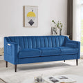 Velvet Upholstered Chesterfield Sofa with Wooden Legs Y7624