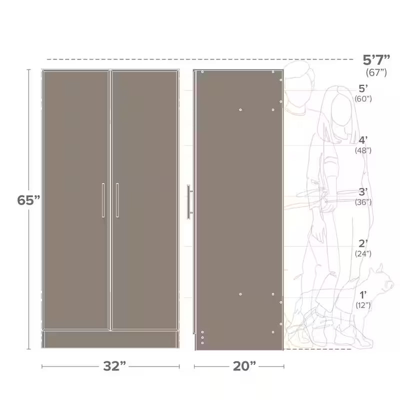 Wood Freestanding Garage Cabinet in Espresso J7256